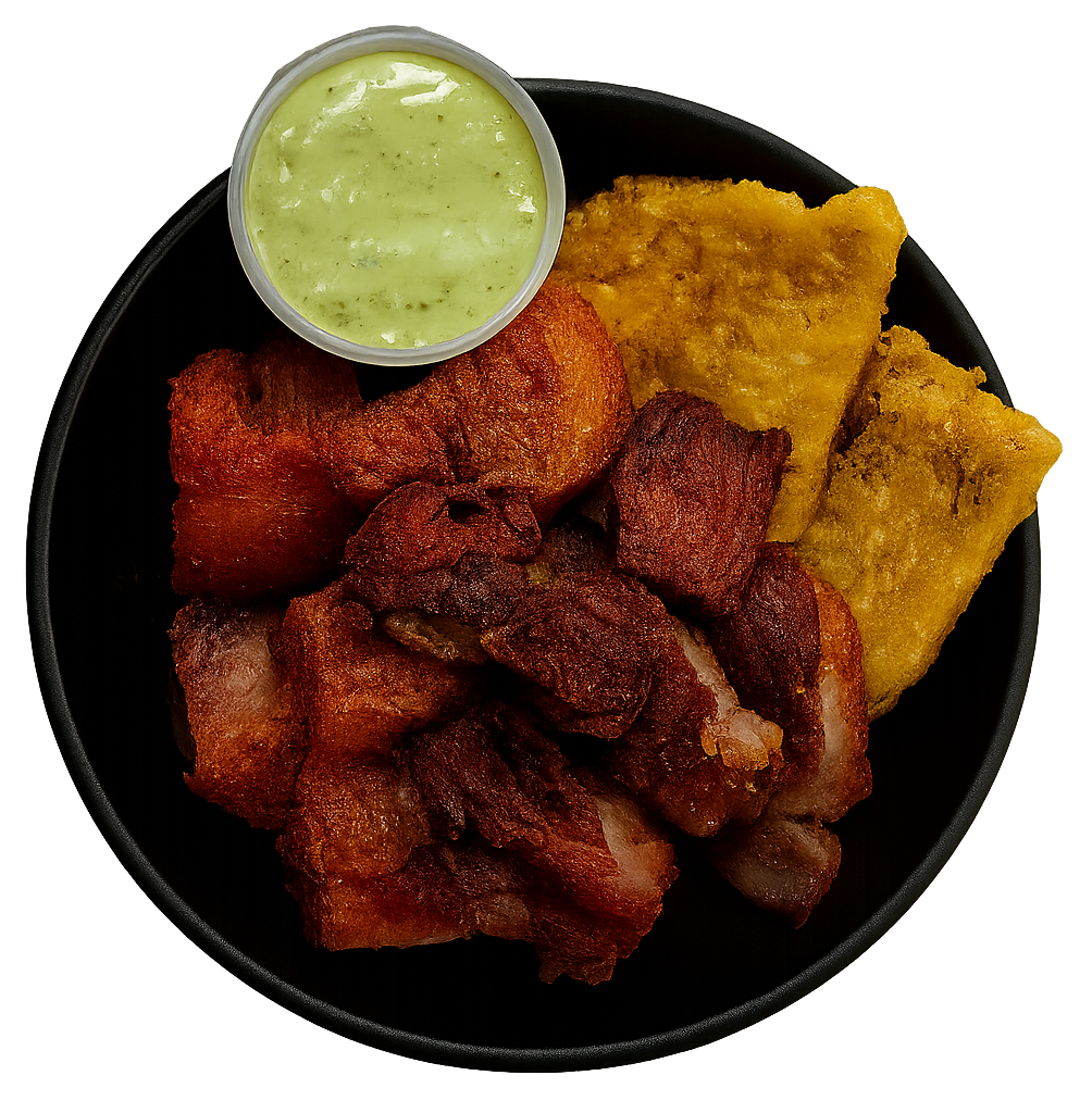 Chicharrones con platano C